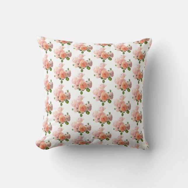 Custom Trendy Elegant Roses Modern Template Throw Pillow (Front)