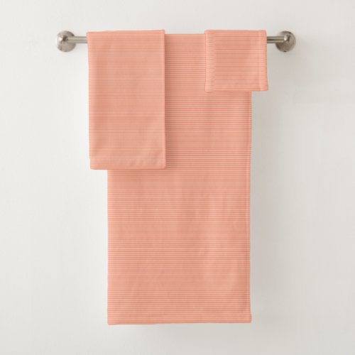 Custom Trendy Elegant Template Striped Peach Tones Bath Towel Set