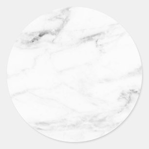 Custom Trendy Elegant White Marble Blank Template Classic Round Sticker