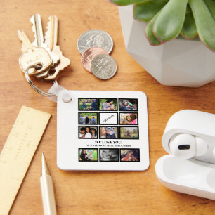 Custom Trendy Grandma Mothers Day 11 Photo Collage Keychain