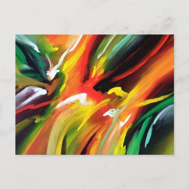 Custom Trendy Modern Abstract Expressionist Postcard (Front)