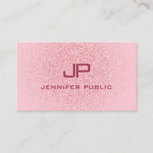 Custom Trendy Modern Elegant Pink Rose Gold Business Card