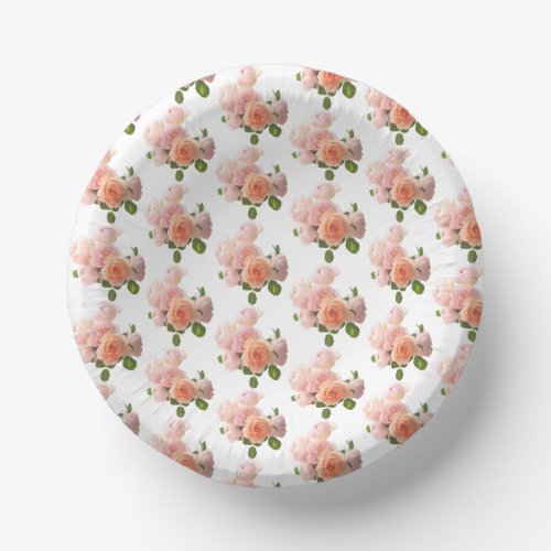 Custom Trendy Modern Elegant Roses Design Paper Bowls