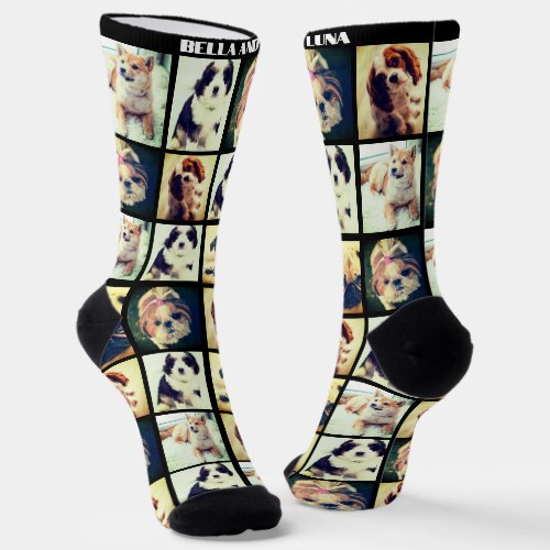 Custom trendy pets collage socks