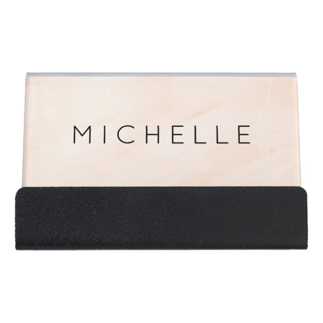 Custom Trendy Professional Modern and Simple Desk Business Card Holder (Front)