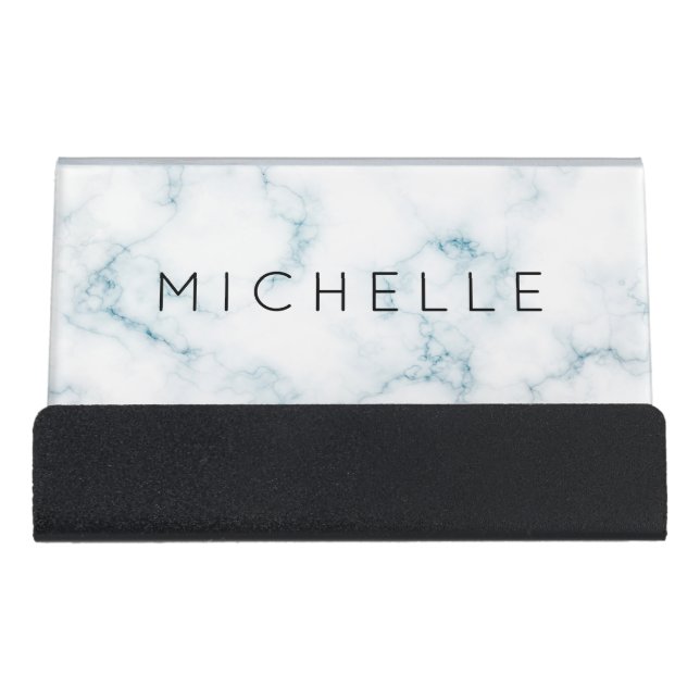 Custom Trendy Professional Modern and Simple Desk Business Card Holder (Front)