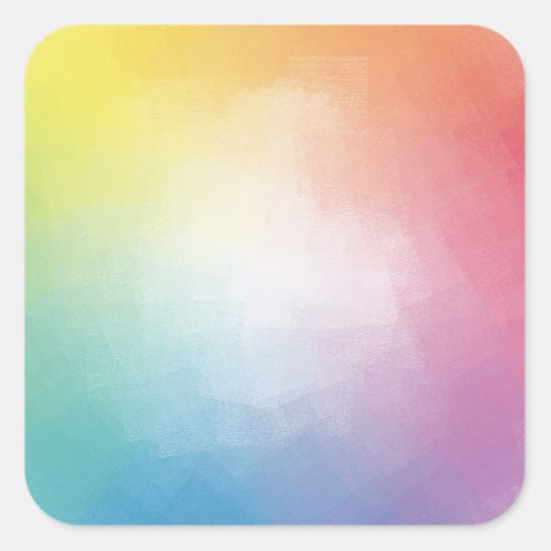 Custom Trendy Rainbow Colors Blank Template Square Sticker