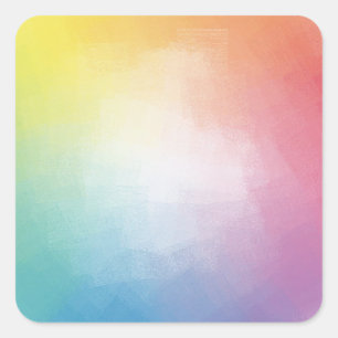 Custom Trendy Rainbow Colors Blank Template Square Sticker