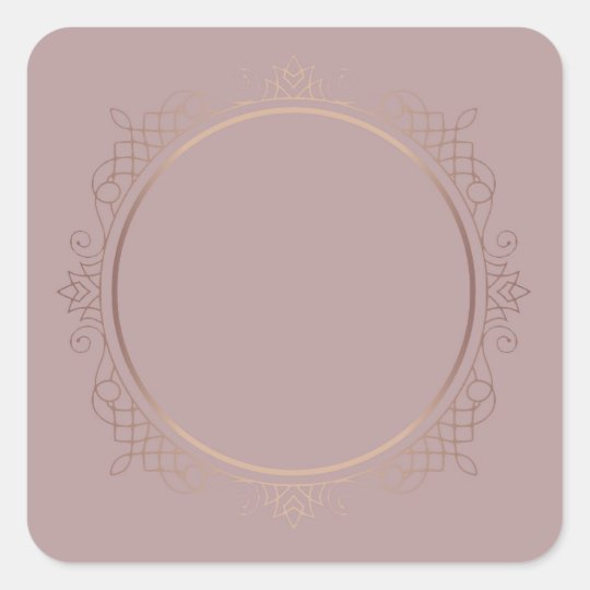 Custom Trendy Rose Gold Stylish Blank Template Square Sticker | Zazzle.com