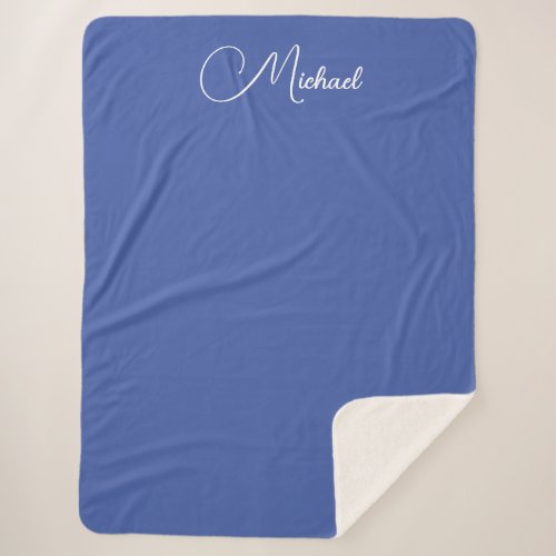 Custom Trendy Script Names Template Blue Large Sherpa Blanket