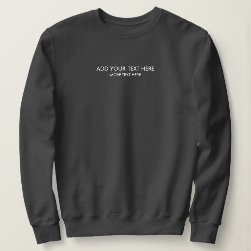 Custom Trendy Small Font Template Womens Dark Grey Sweatshirt