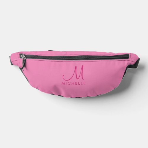 Custom Trendy Stylish Modern Pink Monogram Name Fanny Pack