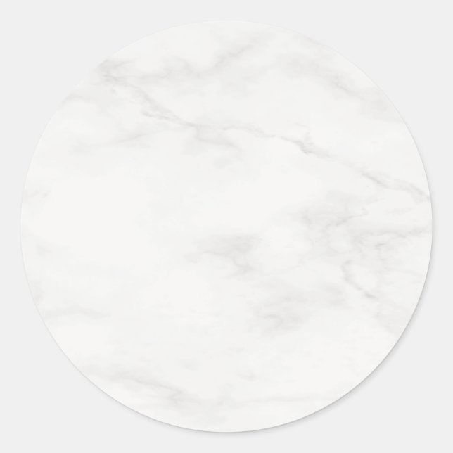 Custom Trendy White Marble Blank Template Modern Classic Round Sticker (Front)