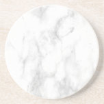 Custom Trendy White Marble Elegant Template Round Coaster<br><div class="desc">Custom Trendy White Marble Elegant Template Round Sandstone Coaster.</div>