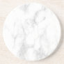 Custom Trendy White Marble Elegant Template Round Coaster