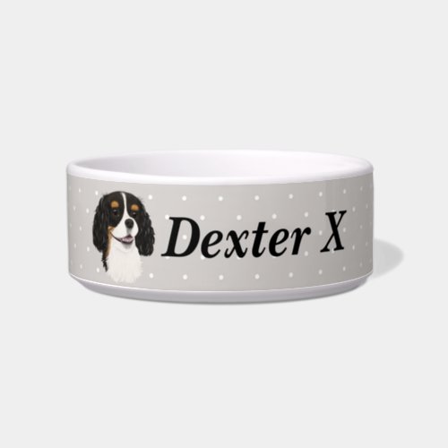 Custom Tri Cavalier King Charles Spaniel   Bowl