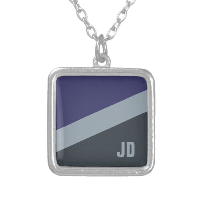 Custom Tri-Color custom monogram necklace (Front)