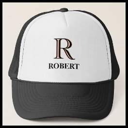 Custom Tri-Color Monogram Name Trucker Hat