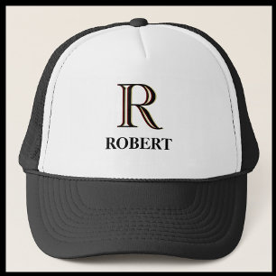 Custom Tri-Color Monogram Name Trucker Hat