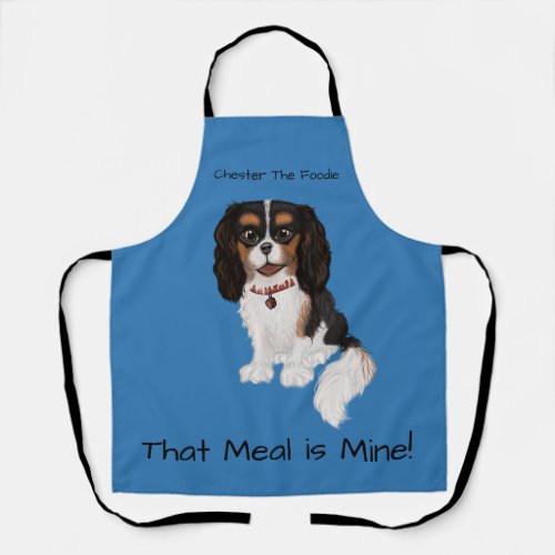 Custom Tri Colored Cavalier King Charles Spaniel   Apron