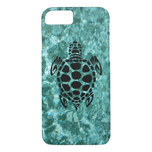 Custom Tribal Sea Turtle Aqua Blue iPhone 87 Case