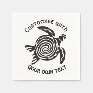 Custom Tribal Turtle Design Paper Napkins