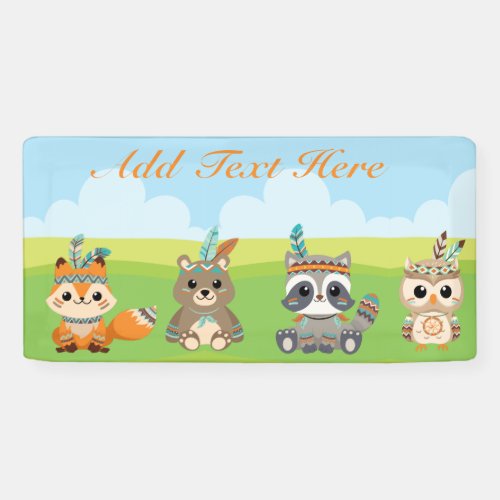 Custom Tribal Woodland Animals Banner