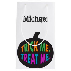Custom Trick Me Treat Me Multi-Color Small Gift Bag