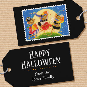 Custom Trick or Treat Halloween Cute Mice Gift Tags