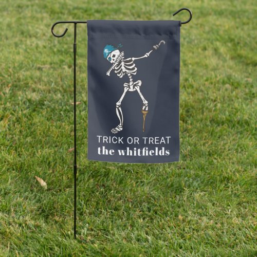 Custom Trick or Treat Halloween Dabbing Pirate Garden Flag