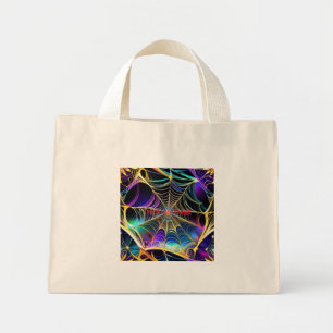Custom Trick or Treat Halloween Spooky Cobweb Mini Tote Bag