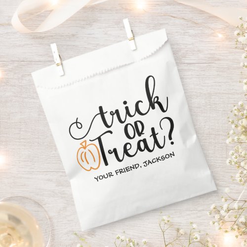 Custom trick or treat Halloween Wedding Candy Favor Bag