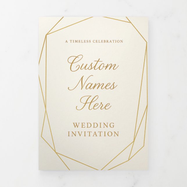 Custom Trifold Letter Fold Invitation, Size: 5" x  (Cover)