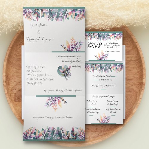Custom Trifold Letter Fold Wedding Invitation
