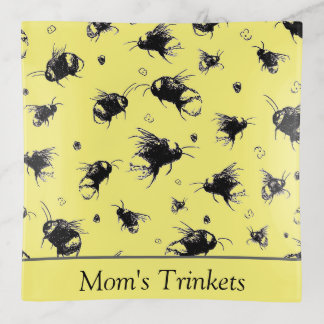 Custom Trinket Tray | Hand-Drawn Bee Design