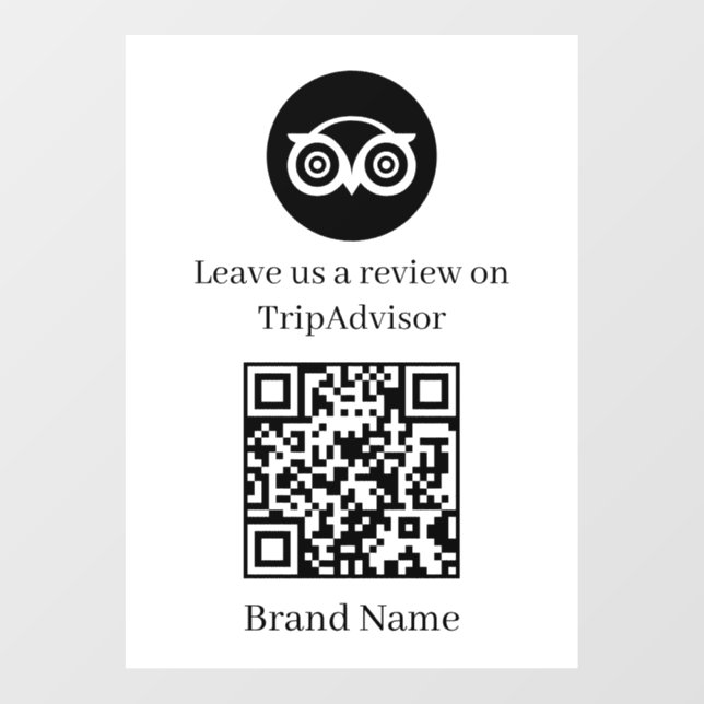 Custom Tripadvisor Review QR Code | Wall Decal  (Front)