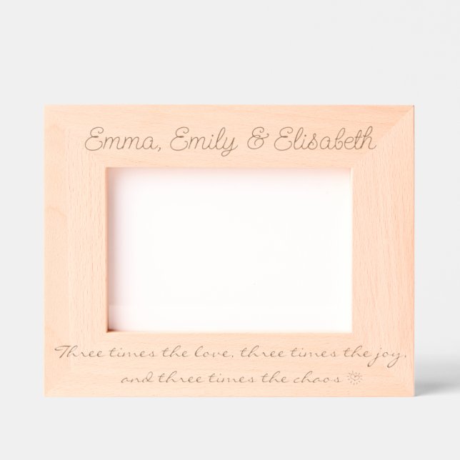 Custom Triplets Frame With Funny Quote, Gift, 7x5" (Front)