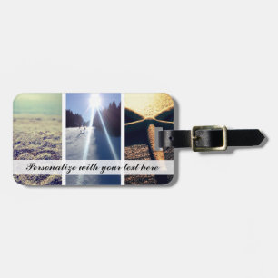Custom triptych photo travel luggage tags