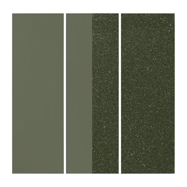 Custom Triptych Wall Art – Moss Green Dual Texture (Front)