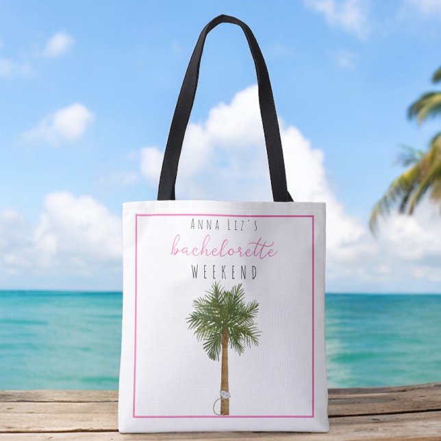 Custom Tropical Bachelorette Party Favor  Tote Bag (Creator Uploaded)
