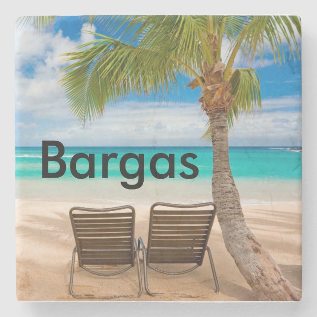 Custom Tropical Beach Coaster Customized (Front)