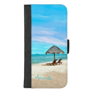 Custom Tropical Beach Scene iPhone 8/7 Plus Wallet Case