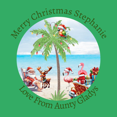 Custom Tropical Christmas In July Party On Green Wrapping Paper