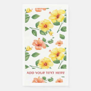 Custom Tropical Decorative Floral Disposable Paper Guest Towels