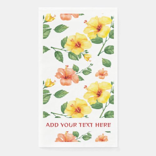 Custom Tropical Decorative Floral Disposable Paper Guest Towels