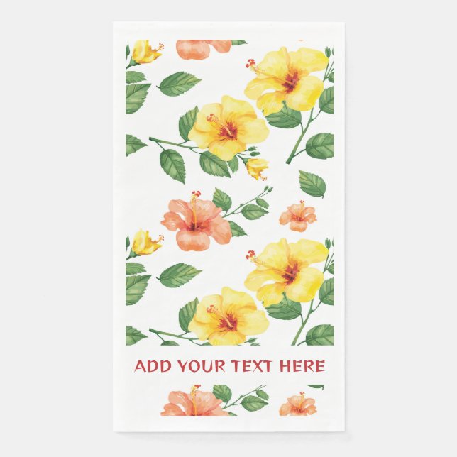 Custom Tropical Decorative Floral Disposable Paper Guest Towels (Front)