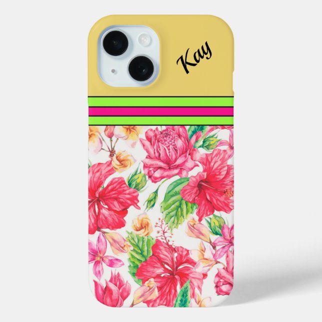 Custom Tropical Flower Design Case-Mate iPhone Case (Back)