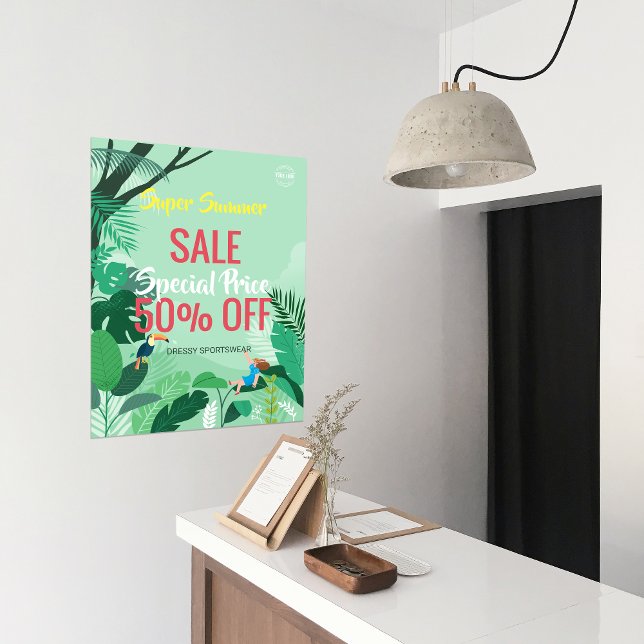 custom Tropical Forest Summer Sale Business Ads Poster (custom Tropical Forest Summer Sale Business Ads Poster)