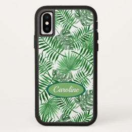 Custom Tropical Green Palm Leaves Summer Pattern iPhone X Case