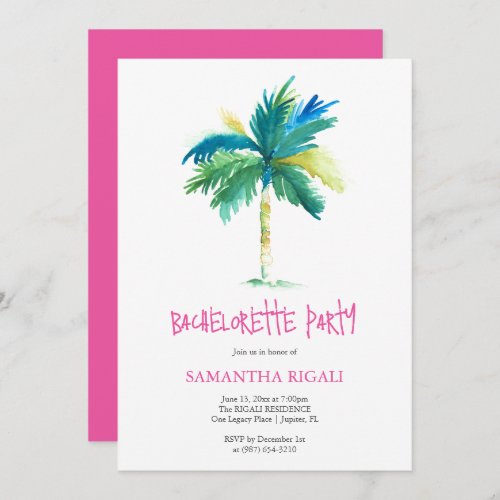 Custom Tropical Invitations Bachelorette Party